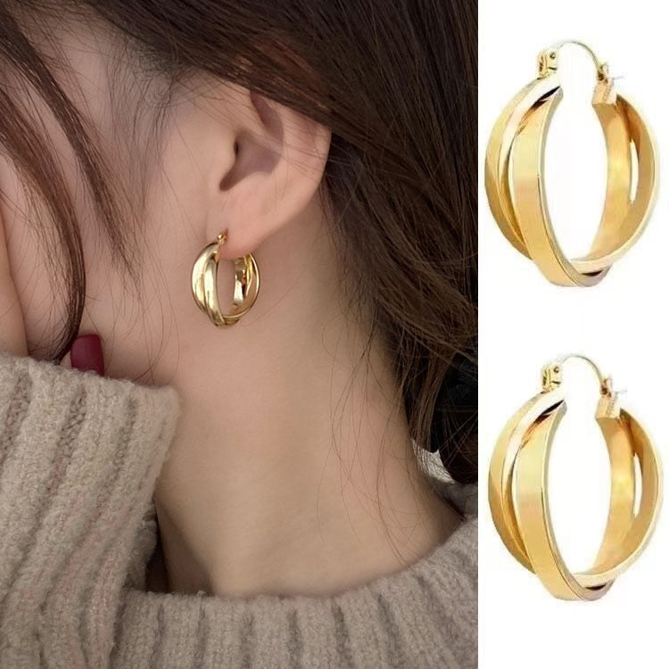 2025 Korean New Simple Temperament Circle Pearl Earrings Fashion Small Versatile Earrings Jewelry