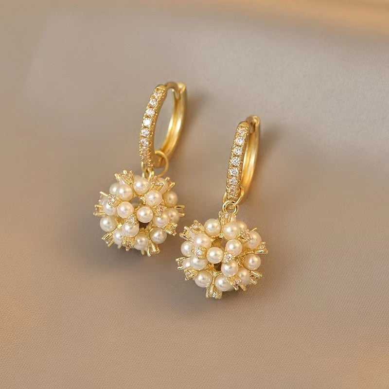 2025 Korean New Simple Temperament Circle Pearl Earrings Fashion Small Versatile Earrings Jewelry