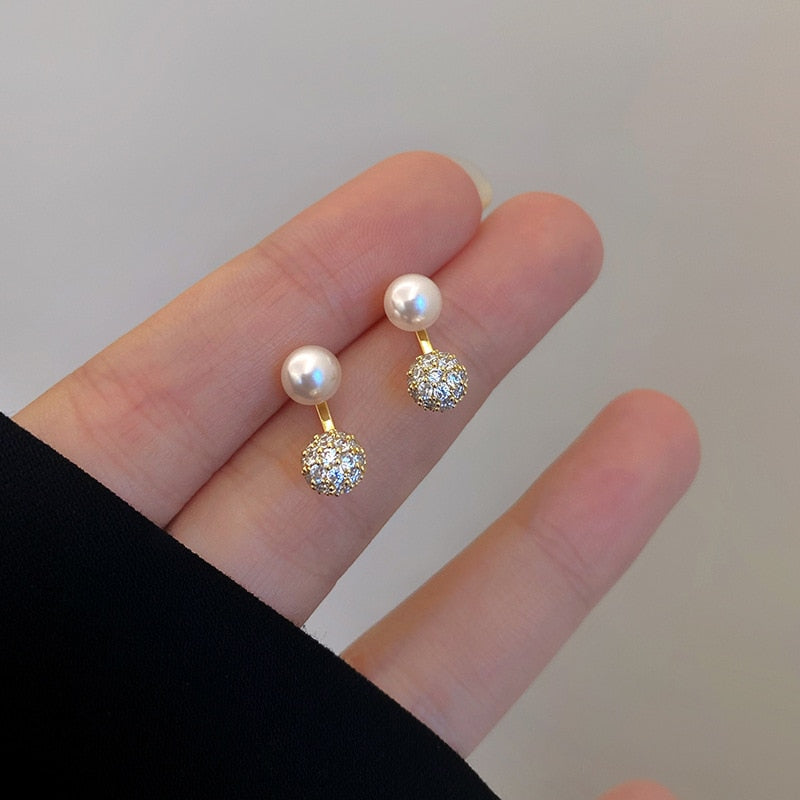 2025 Korean New Simple Temperament Circle Pearl Earrings Fashion Small Versatile Earrings Jewelry